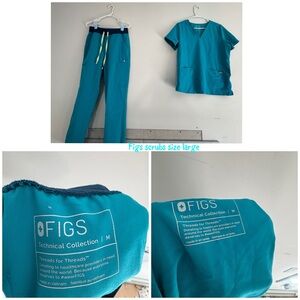 Figs Aqua Blue Scrub Set